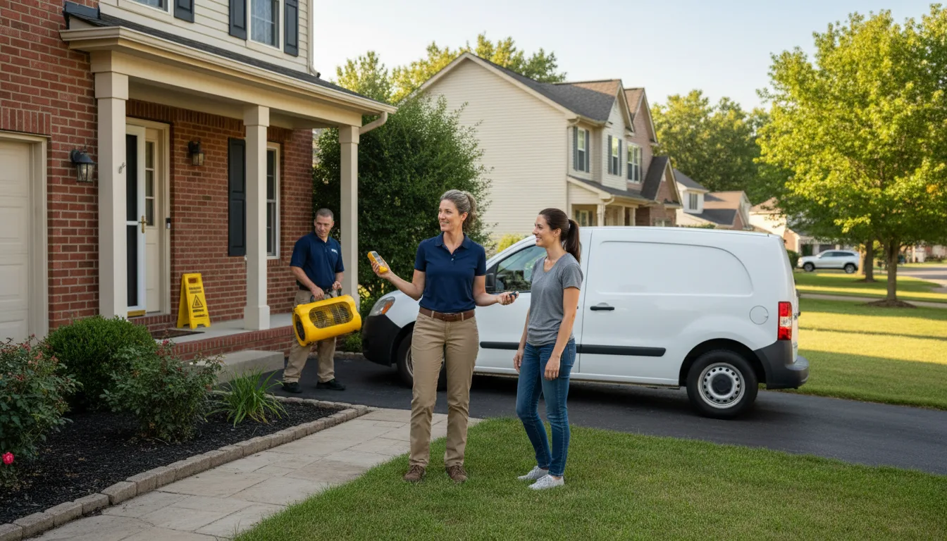 Residential water damage restoration in Woodland, IL